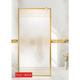 Paravan cabina de dus walk-in, (2035) Aqua Roy ® Gold, model FENCE auriu, sticla 8 mm mata securizata, anticalcar