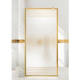 Paravan cabina de dus walk-in, (2524) Aqua Roy ® Gold, model FENCE auriu, sticla 8 mm mata securizata, anticalcar