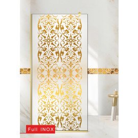 Paravan cabina de dus walk-in, (2470) Aqua Roy ® Gold, model REGENCY FULL auriu, sticla 8 mm mat securizata, anticalcar