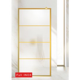 Paravan cabina de dus walk-in, (2043) Aqua Roy ® Gold, model PARK auriu, sticla 8 mm mata securizata, anticalcar