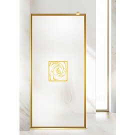 Paravan cabina de dus walk-in, (2083) Aqua Roy ® Gold, model ROSE auriu, sticla 8 mm mata securizata, anticalcar