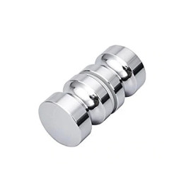 Maner tip buton pentru usa sticla INOX - lucios