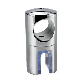 Capat bara sticla cu trecere rotund INOX lucios (FI=19 mm)