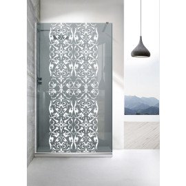 Paravan cabina de dus walk-in, (2478) Aqua Roy ® Inox, model REGENCY FULL alb, gri 8 mm securizata, anticalcar