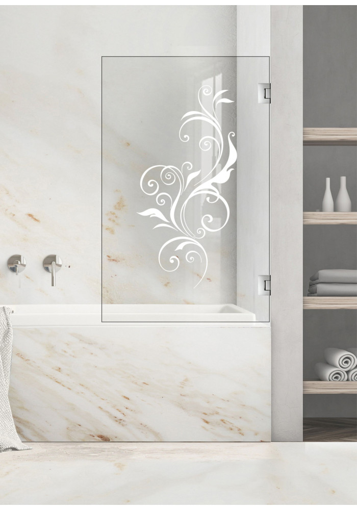 Paravan cada, model Swirly, culoare decor: alb