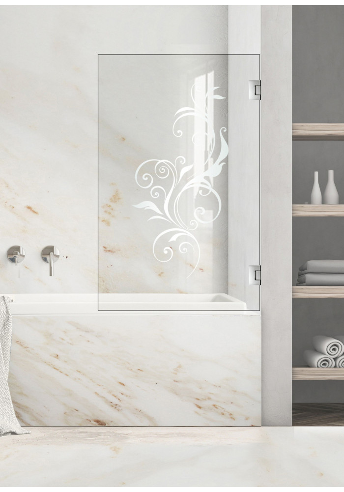 Paravan cada, model Swirly, culoare decor: incolor