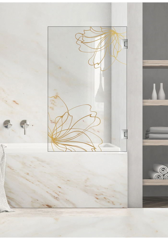 Paravan cada, model Floral Art, culoare decor: auriu