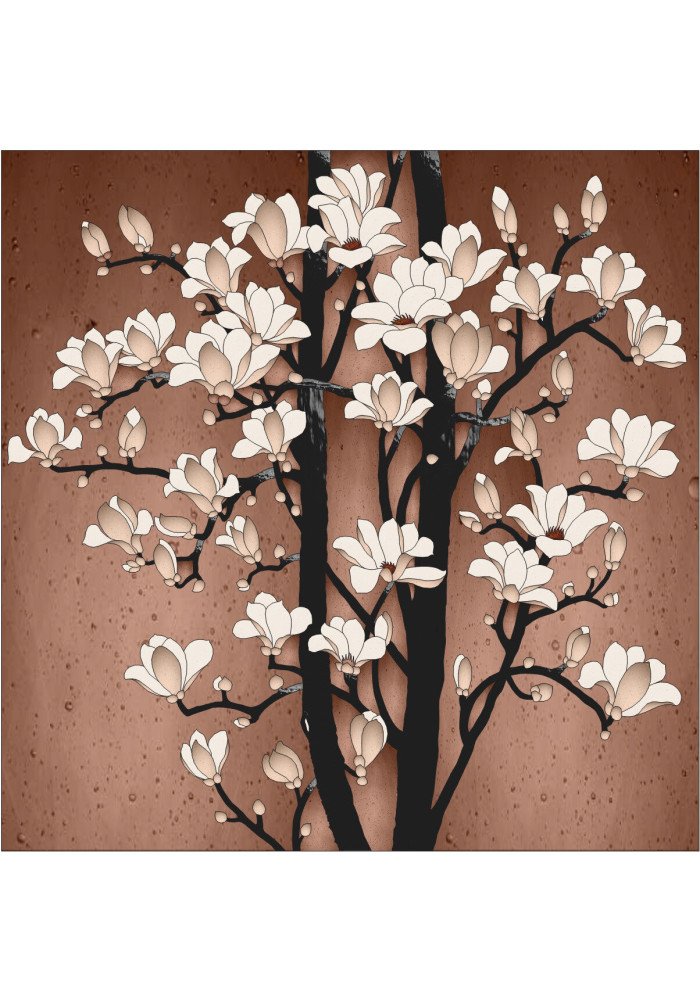 Vitraliu cu magnolii
