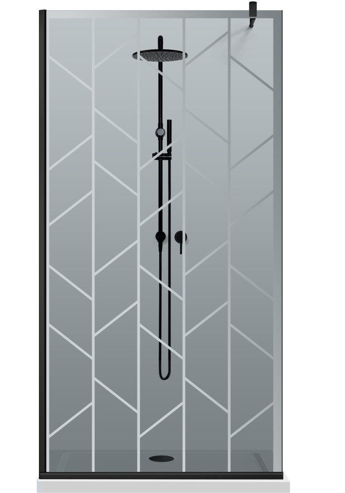 PARAVAN-DUS-WALK-IN-ARTDECO-G8-NEGRU