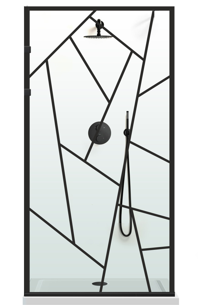 PARAVAN DUS FLOAT FULL INOX NEGRU 