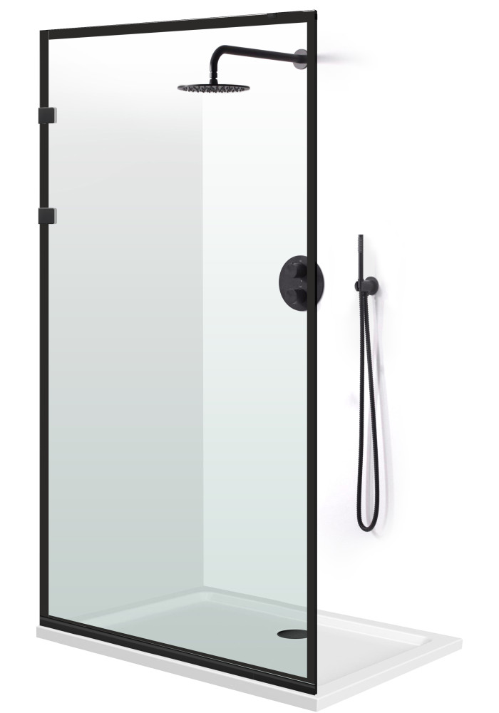 PARAVAN DUS FLOAT MODEL SABLAT NEGRU FULL INOX