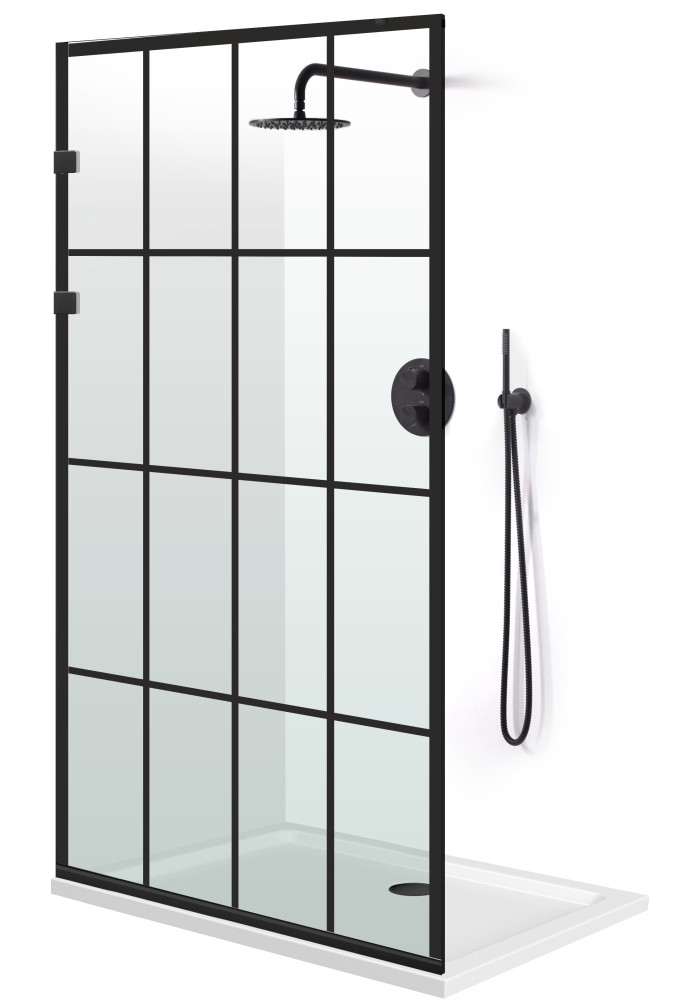 PARAVAN DUS FLOAT NEGRU FULL INOX