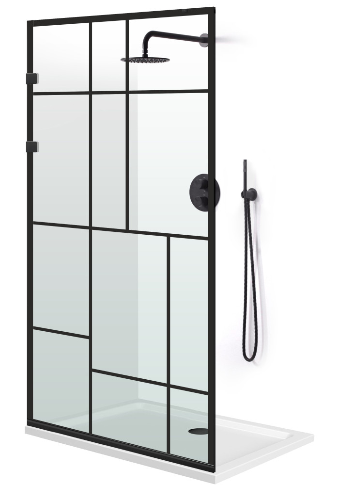 PARAVAN DUS FLOAT FULL INOX NEGRU 