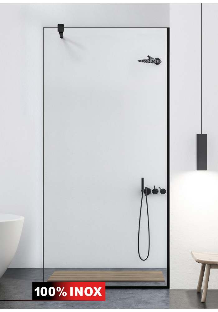 PARAVAN DUS NEGRU INOX