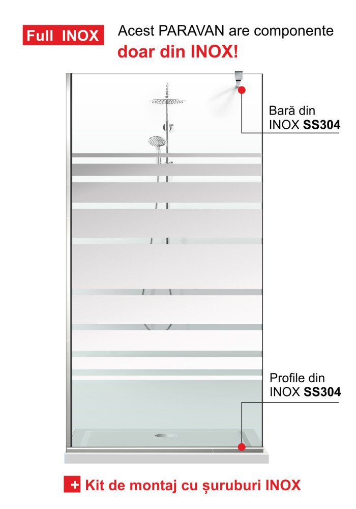 PARAVAN DUS FLOAT FULL INOX