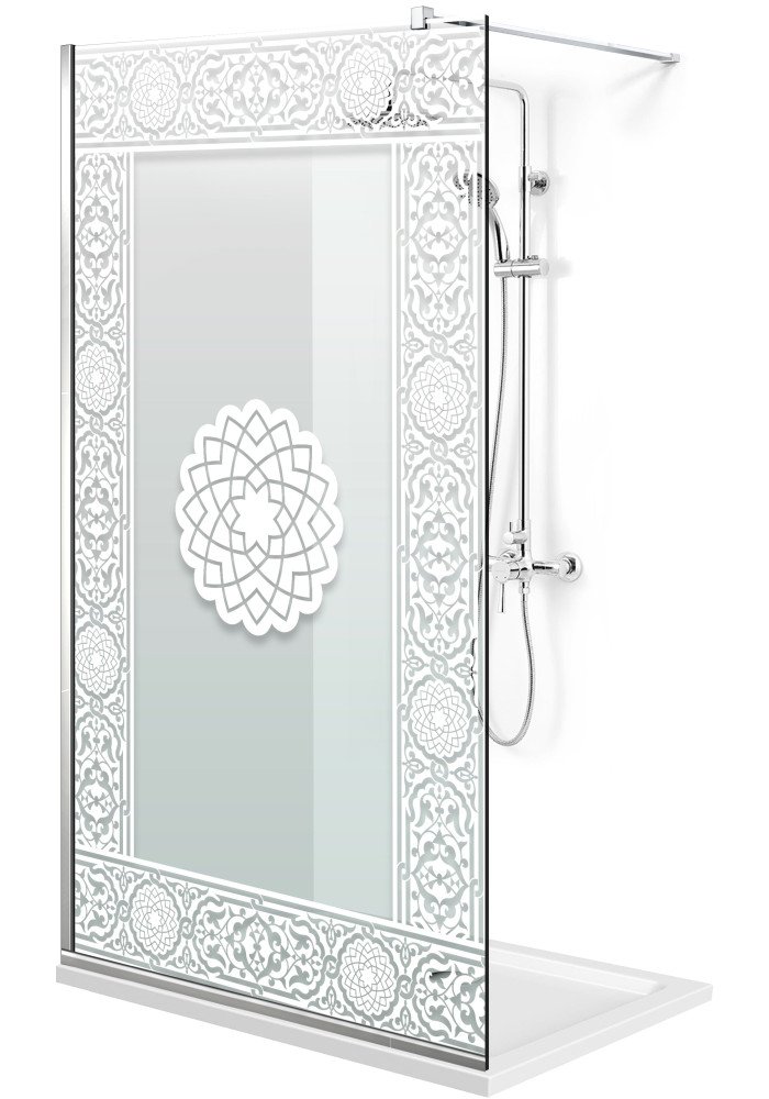 PARAVAN-DUS-AQUAROY-ORNAMENT-CLAR-ALB