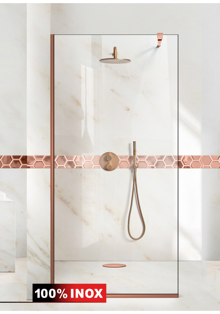 PARAVAN DUS FLOAT FULL INOX COPPER