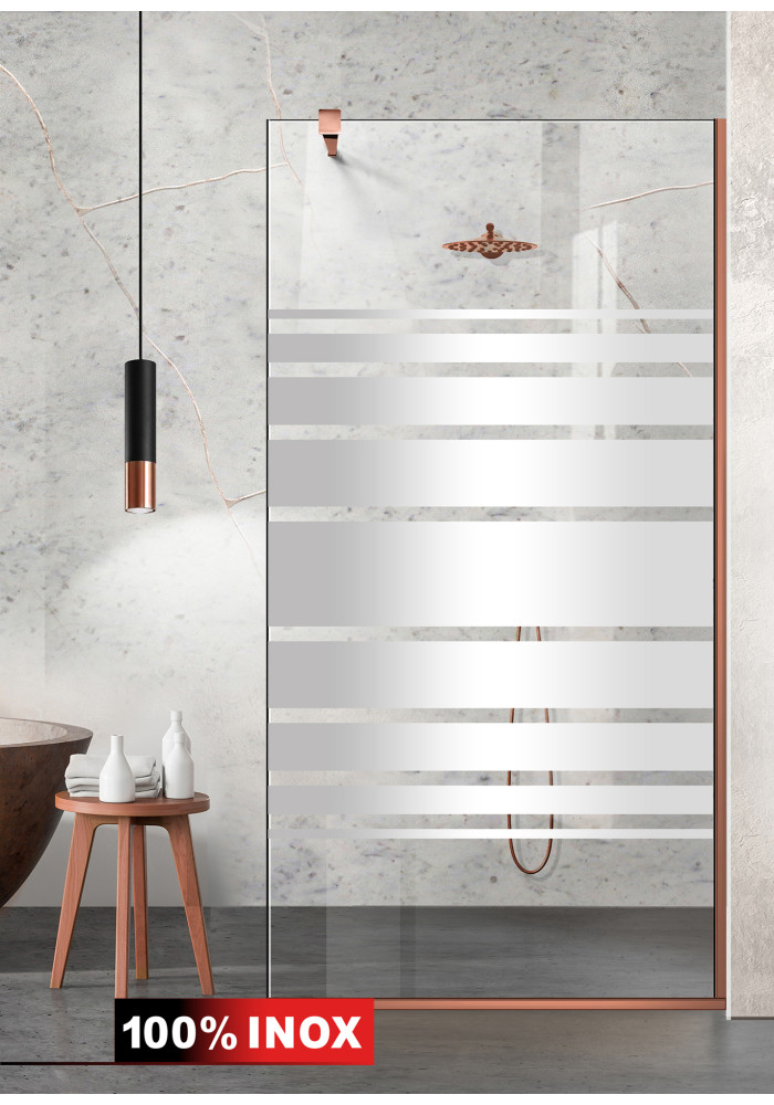 PARAVAN DUS FLOAT FULL INOX CUPRU MULTILINE INCOLOR