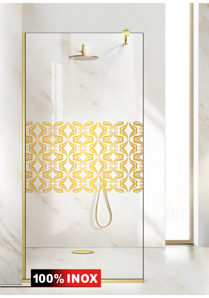 Paravan Cabina dus Walk in TULIP, profil auriu