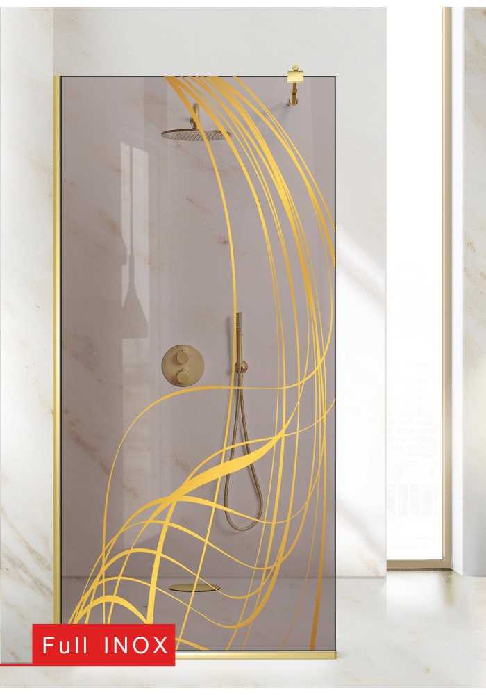 PARAVAN DUS BRONZ FULL INOX AURIU
