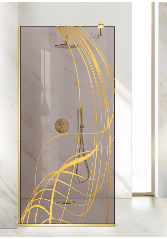 PARAVAN DUS BRONZ FULL INOX AURIU