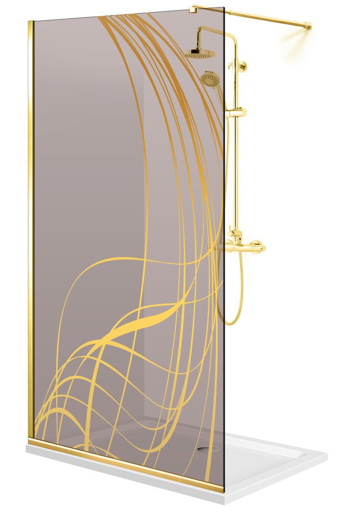 PARAVAN DUS BRONZ FULL INOX AURIU