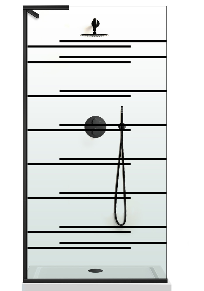 PARAVAN DUS FLOAT FULL INOX NEGRU 