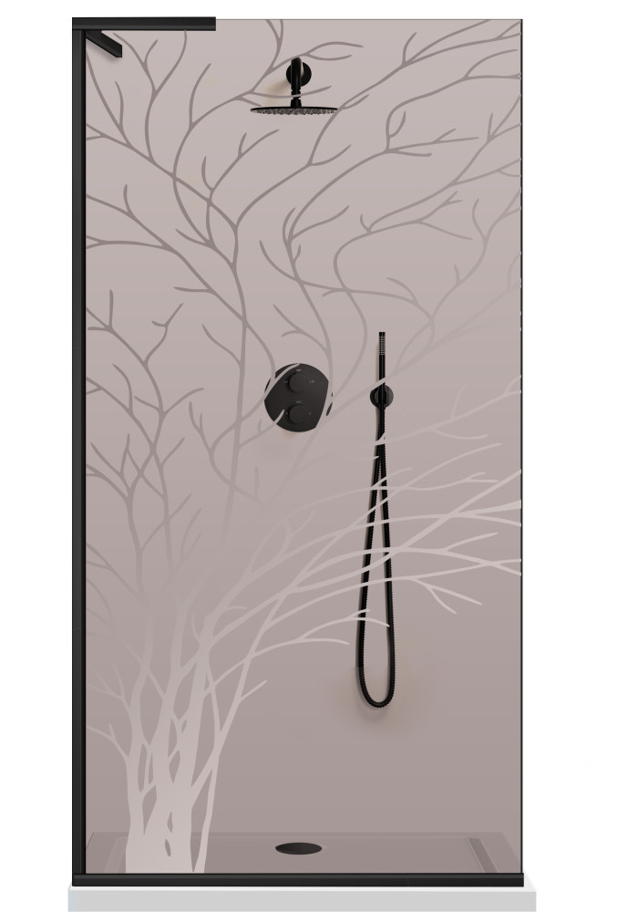 PARAVAN DUS NEGRU INOX