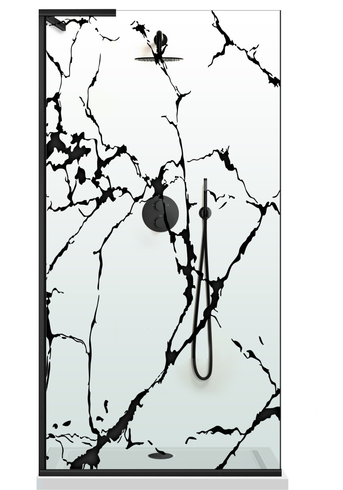 PARAVAN DUS FLOAT MODEL SABLAT NEGRU FULL INOX