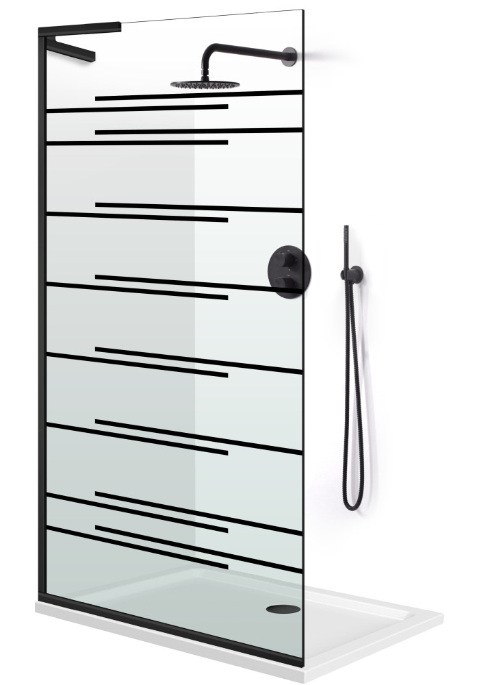 PARAVAN DUS FLOAT FULL INOX NEGRU 