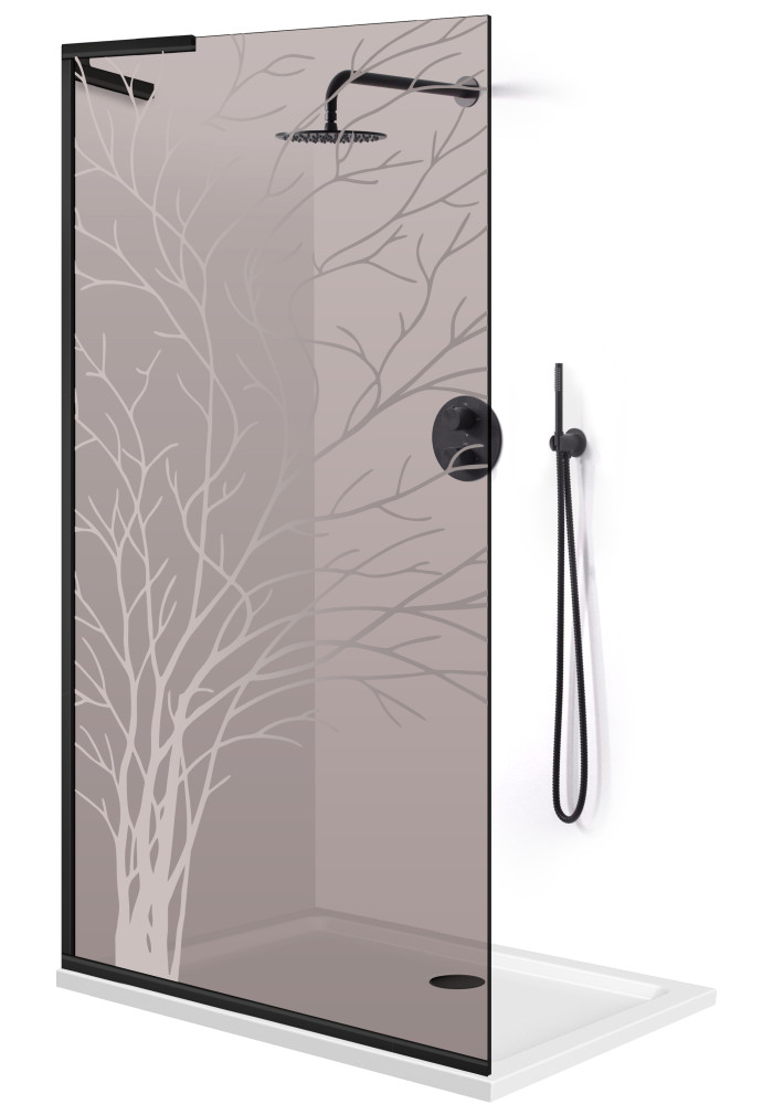 PARAVAN DUS BRONZ NEGRU FULL  INOX