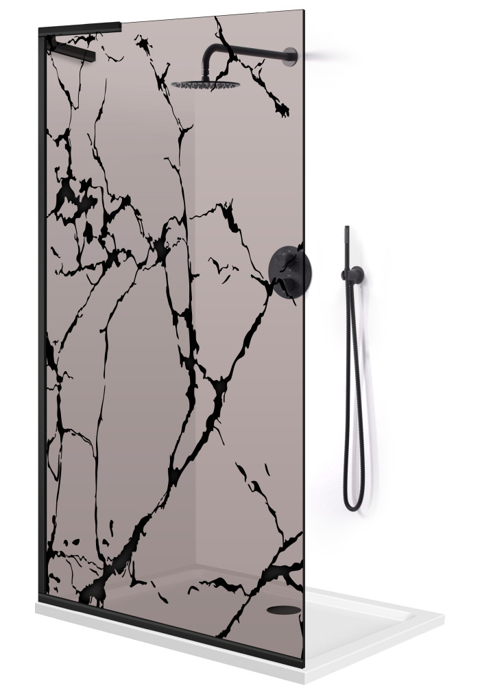 PARAVAN DUS BRONZ NEGRU INOX