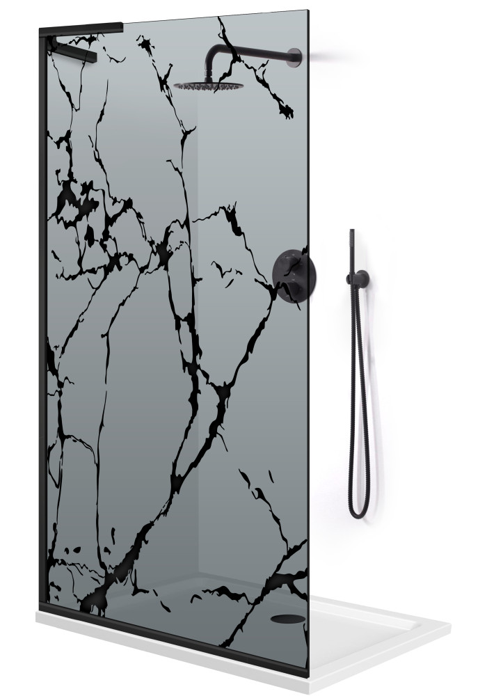 PARAVAN DUS GRI NEGRU FULL INOX