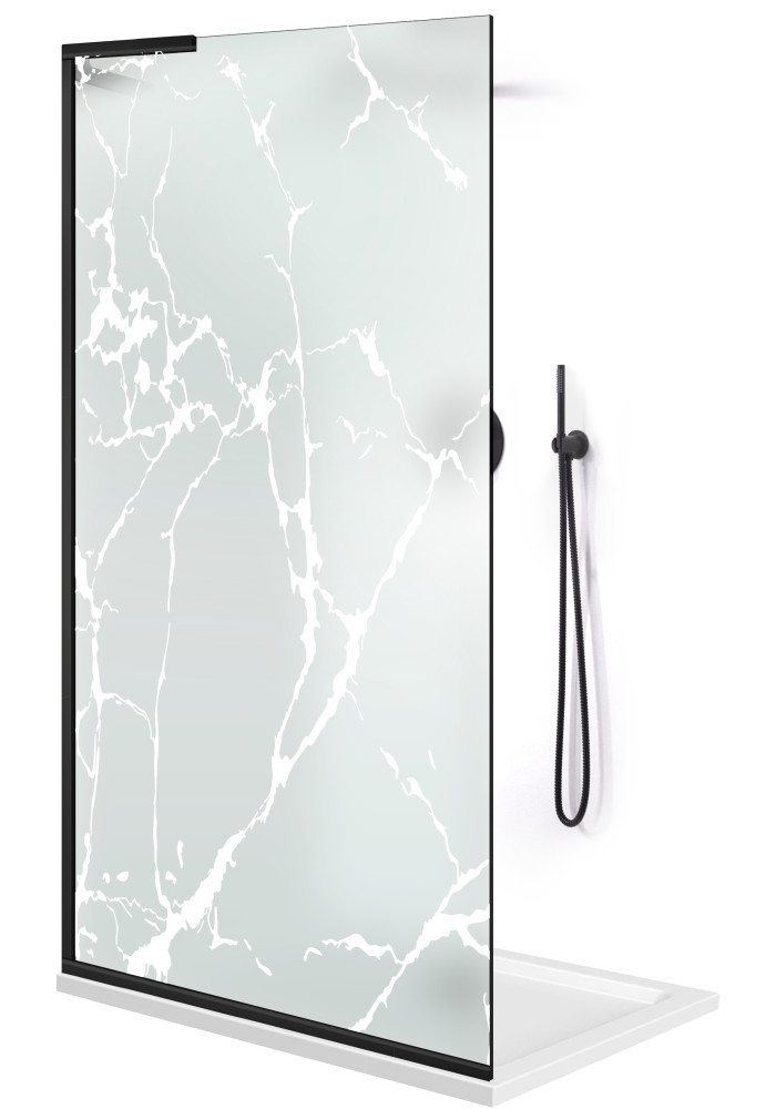 PARAVAN DUS STICLA MATA BLACK INOX