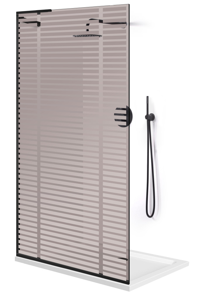 PARAVAN DUS BRONZ FUMURIU NEGRU FULL INOX