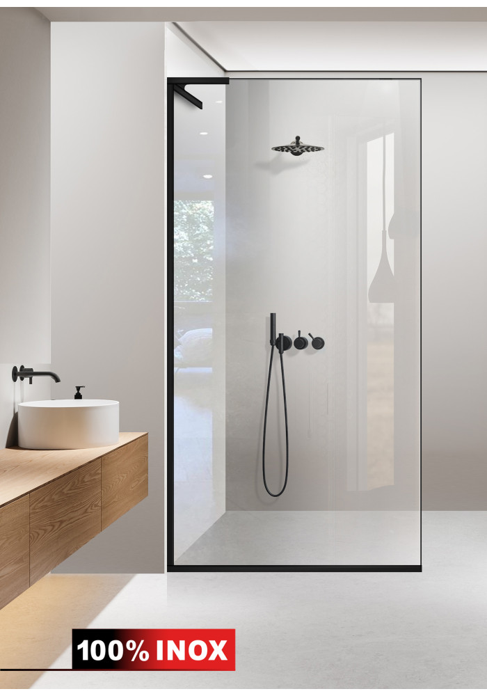 PARAVAN DUS FLOAT NEGRU INOX