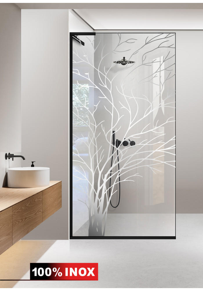 PARAVAN DUS FLOAT NEGRU INOX