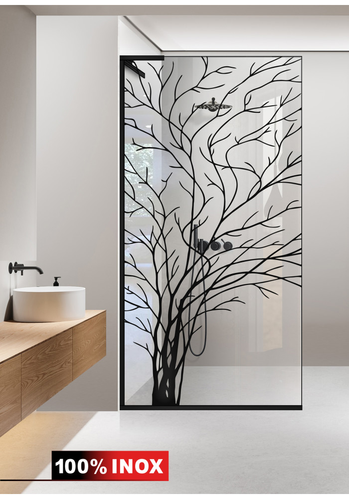 PARAVAN DUS FLOAT NEGRU INOX