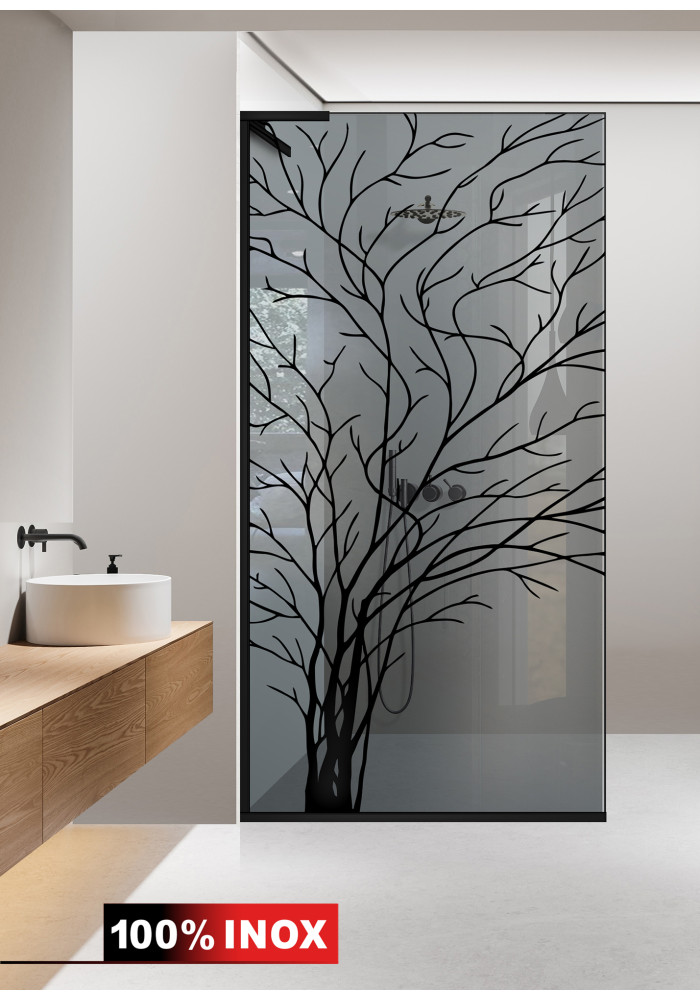 PARAVAN DUS FLOAT NEGRU INOX