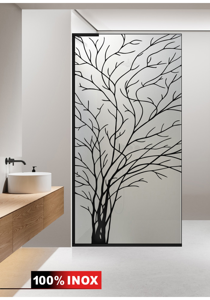 PARAVAN DUS FLOAT NEGRU INOX