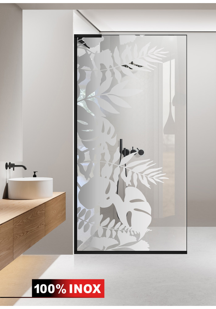 PARAVAN DUS FLOAT NEGRU INOX