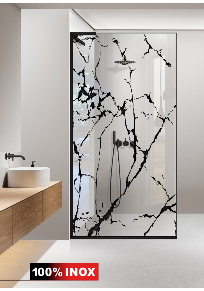 PARAVAN DUS FLOAT NEGRU INOX