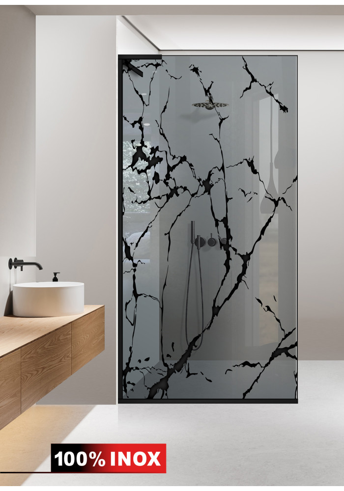 PARAVAN DUS FLOAT NEGRU INOX