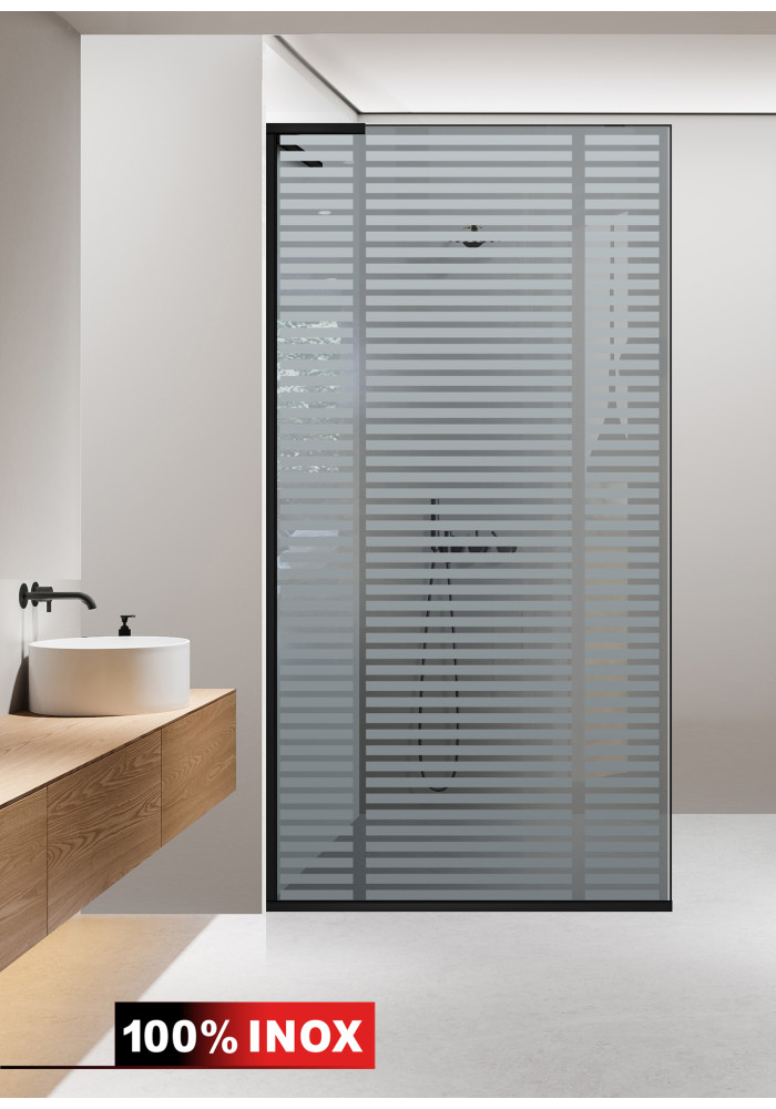 PARAVAN DUS GRI NEGRU INOX