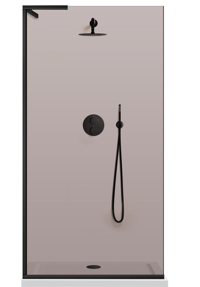 PARAVAN DUS STICLA BRONZ NEGRU FULLINOX