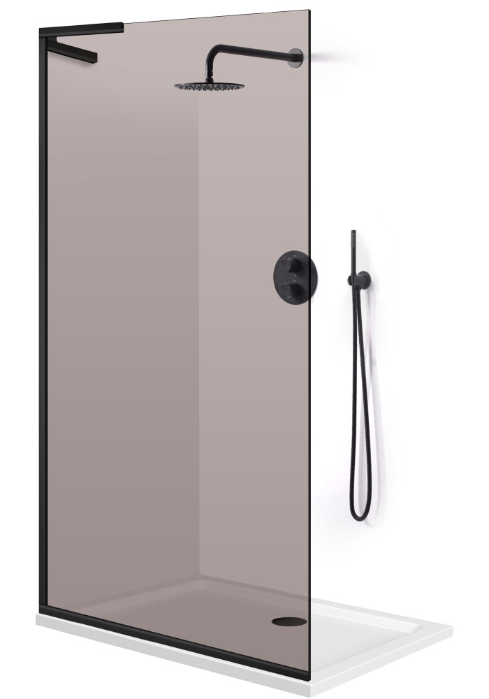 PARAVAN DUS BRONZ NEGRU FULL INOX