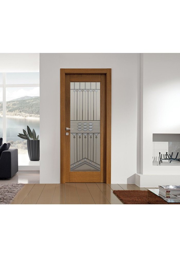 Geam mat decorativ tip vitraliu