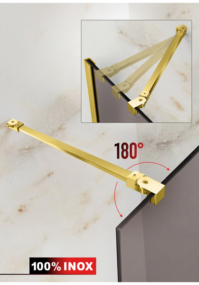 PARAVAN DUS BRONZ FULL INOX AURIU