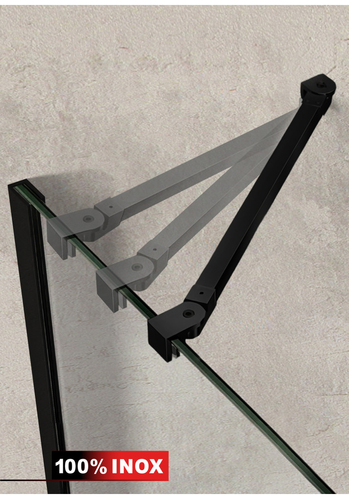 PARAVAN DUS FLOAT NEGRU BARA INOX