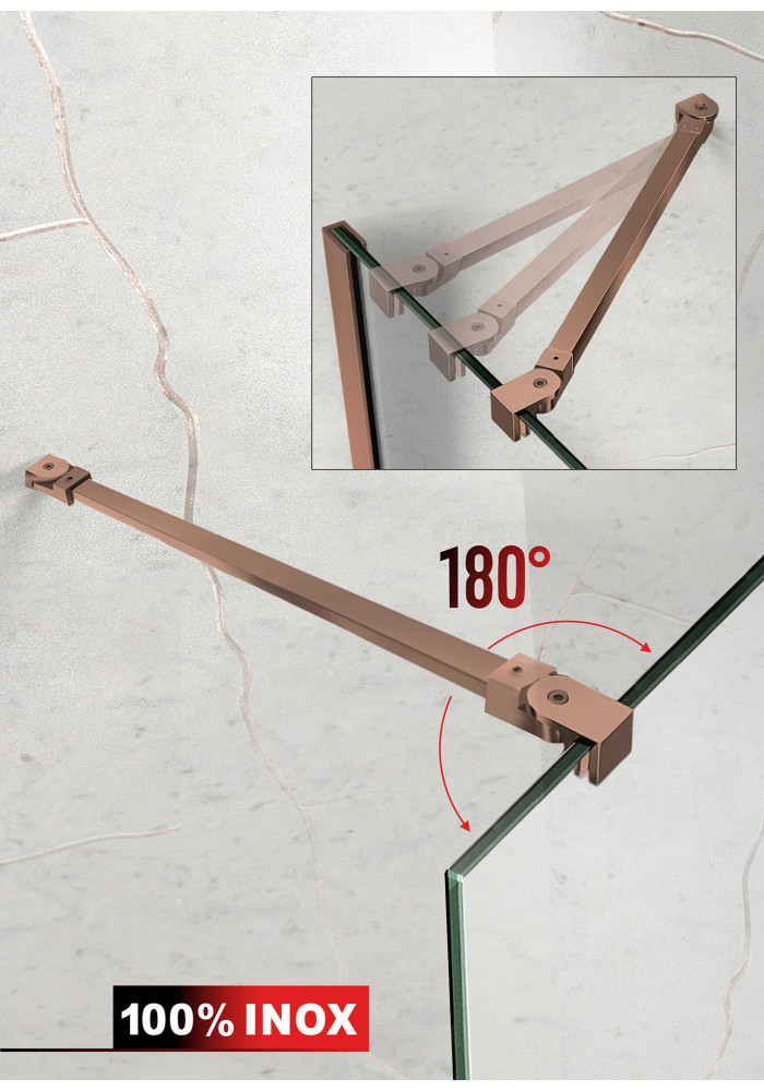 PARAVAN DUS FLOAT FULL INOX COPPER
